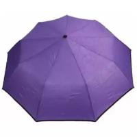 Зонт складной, полуавтоматический, 9 спиц, купол 99 см, 32 см в сложенном состоянии, 60 см - в раскрытом, ярко лилового цвета