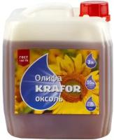 Олифа Оксоль Krafor, для деревянных и металлических поверхностей, 3 л, бесцветная