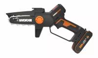 Мини-пила цепная WORX WG325E 20V 12 см бесщеточная аккумуляторная с 2 Ач батареей и 2А зарядкой