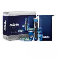 Gillette Набор Электрический стайлер Fusion ProGlide + 3 насадки для моделирования бороды усов + 2 сменные кассеты