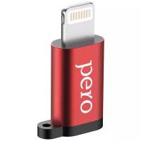 Адаптер PERO AD01 LIGHTNING TO MICRO USB, красный