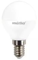 Светодиодная LED лампа шар Smartbuy P45 E14(е14) 5W (Вт) матовая 3000K 350lm 45x80 220V SBL-P45-05-30K-E14