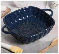 Форма для выпечки из жаропрочной керамики Доляна «Массимо», 33×25,5×7,5 см, цвет синий