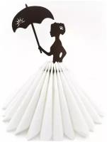 Интерьерная деревянная салфетница на стол "Дама с зонтиком"