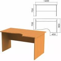 Стол письменный эргономичный "Фея", 1400х900х750 мм, правый, цвет орех милан, СФ08.5