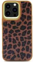 Чехол iPhone 14 Pro Max 6.7" полиуретановый Kajsa Leopard Pattern коричневый леопард