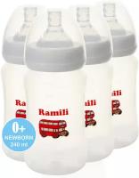 Четыре противоколиковые бутылочки для кормления Ramili Baby 240MLX4