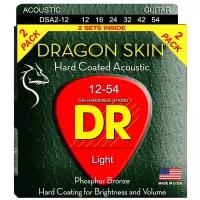 DR Strings DSA-2/12 DRAGON SKIN Струны для акустической гитары, 2 комплекта