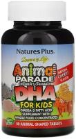 NaturesPlus Source of Life Animal Parade Children`s Chewable DHA (ДГК для детей) натуральный вишневый вкус 90 таблеток в форме животных