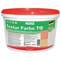 Декоративное покрытие PUFAS Textur Farbe, 1.0 мм, 1 мм, белый, 16 кг, 9 л