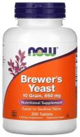 Таблетки NOW Brewer's Yeast 10 Grains, 650 мг, 240 г, 200 шт