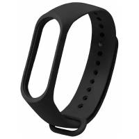 Ремешок для фитнес трекера mi band 3/4 черный силиконовый с регулируемым размером