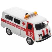 Машина металл свет-звук UAZ 39625 скорая помощь Технопарк CT-1232WB-O