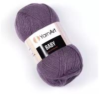 Пряжа для вязания YarnArt Baby (ЯрнАрт Беби) - 1 моток 852 пыльная сирень, гипоаллергенная для детских изделий, 100% акрил, 150м/50г