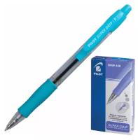 Ручка шариковая масляная автоматическая с грипом PILOT "Super Grip", синяя, голубые детали, узел 0,7 мм, линия письма 0,32 мм, BPGP-10R-F