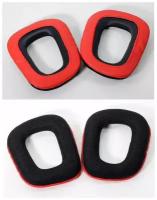 Ear pads / Амбушюры для наушников Logitech G35 / G230 / G231 / G332 / G430 / G432 / G930 чёрно-красные