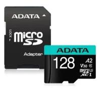 A-data Карта памяти Micro SecureDigital 128GB AUSDX128GUI3V30SA2-RA1 Premier Pro + adapter Class10