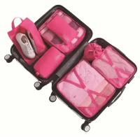 Набор органайзеров из 7 шт для путешествий в чемодан NIT Perfect Goods, цвет розовый
