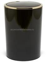 Ведро для мусора пластик черный с золотом Lenox PrimaNova M-E35-06-A