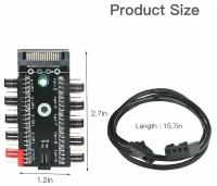 Разветвитель хаб контроллер 4-pin кулеров с питанием SATA, до 10 вентиляторов