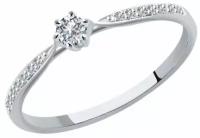 Кольцо помолвочное Diamant online белое золото, 585 проба, бриллиант
