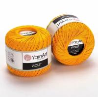 Пряжа YarnArt Violet - 1 шт, 5307 темно-желтый, 50г/282м, мерсеризованный хлопок 100% /ЯрнАрт Виолет/