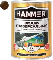 Эмаль алкидная hammer ускоренной сушки 0,9кг шоколадная, арт. эк000135038