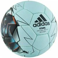 Мяч гандбольный ADIDAS Stabil Replique CD8588, размер 1, 32 панели, ПУ, ручная сшивка, бирюзовый-синий-оранжевый