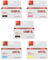 Комплект струйных картриджей EasyPrint IC-CLI451XL_SET (PGI-450BK XL/CLI-451 XL) для принтеров Canon, черный, голубой, пурпурный, желтый