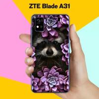 Силиконовый чехол на ZTE Blade A31 Енот / для ЗТЕ Блейд А31