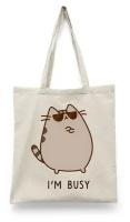 Сумка-шоппер СувенирShop Персонаж "Pusheen Cat / Кот Пушин" Бежевая