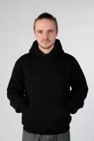 Магазин Толстовок - Black Hoodie Man Classic Мужская черная толстовка худи классическая 320гр/м.кв, 4XL-58-Unisex-(Мужской)