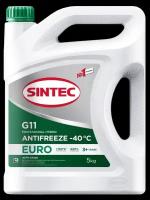 Антифриз Sintec EURO G11 (-40) (зеленый) 5л (NEW упаковка)