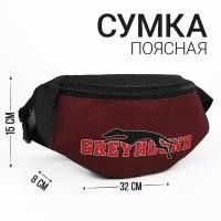 Сумка поясная Greyhound, 32*8*15, отд на молнии, цвет бордовый 9556636