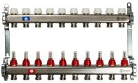 Коллектор из нержавеющей стали STOUT с расходомерами 10 вых