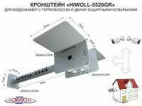 Кронштейн "HIWOLL-5520GR" серый бокс для 2-х видеокамер с 2-мя козырьками, крепление к стене