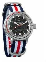 Мужские наручные часы Восток Амфибия 420269-tricolor5, нейлон, триколор 5 полос