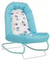 Детский шезлонг Polini Kids Коты бирюзовый 0002280-12