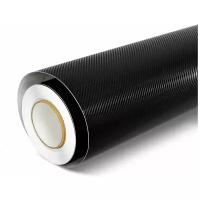 Карбоновая пленка - 6D карбон, виниловая самоклеющаяся декоративная для интерьера - 100*152 см, цвет: черный