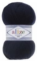 Пряжа Alize Lanagold 800, 49 % шерсть, 51 % акрил, 100 г, 800 м, 5 шт., 58 темно-синий 800 м