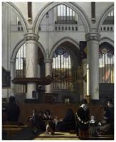 Репродукция на холсте Интерьер в Амстердаме 2 (The Interior of the Oude Kerk, Amsterdam) Витте Эманюэл 30см. x 37см