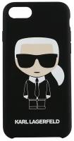 Lagerfeld для iPhone 7/8/SE 2020 Liquid silicone Iconic Karl Hard Black