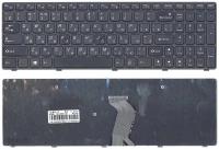 Клавиатура для ноутбука Lenovo IdeaPad G710 черная с черной рамкой, версия 2