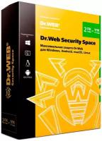 Dr.Web Security Space, коробочная версия с диском, русский, лицензий 2, количество пользователей/устройств: 2 ус., 24 мес