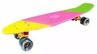 Скейтборд пластиковый Tech Team Tricolor 27 pink/yellow 1/4 TSL-402M