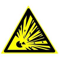 Предупреждающий знак W02 "Взрывоопасно" b600 пленка, уп. 2 шт