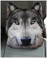 Подушка на подголовник автомобиля Волк