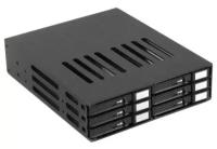 Procase L2-106-SATA3-BK {Корзина L2-106SATA3 6 SATA3/SAS, черный, с замком, hotswap mobie rack module for 2,5" slim HDD(1x5,25) 2xFAN 40x15mm}