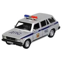 Полицейский автомобиль ТЕХНОПАРК ВАЗ-2104 Жигули Полиция (2104-12POL-SR) 1:43, 18 см, серебристый