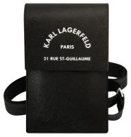 Karl Lagerfed Сумка Wallet Phone Bag PU Saffiano RSG logo для смартфонов, черная